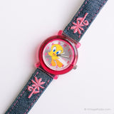 Vintage Pink Tweety Armitron Uhr | Bunt Looney Tunes Kunststoff Uhr
