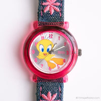 Rosa vintage Tweety Armitron reloj | Vistoso Looney Tunes El plastico reloj