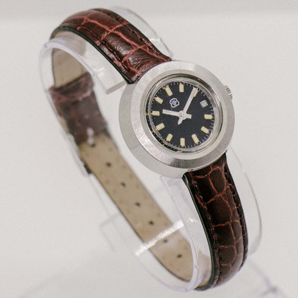 Schweizer hergestelltes Vintage ETA Uhr | Damen silberfarbene mechanische Uhr