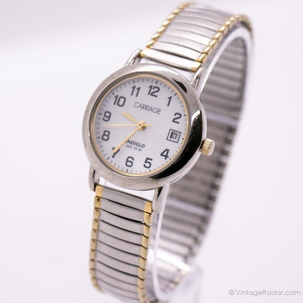 Transporte retro reloj Para mujeres | Damas vintage de dos tonos reloj