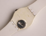 1989 Swatch GW403 Geoglo Watch | نادر الثمانينيات البيضاء الرجعية Swatch جنت
