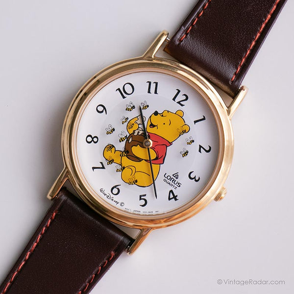 Tono d'oro vintage Winnie the Pooh Guarda | Lorus Orologio in quarzo Giappone