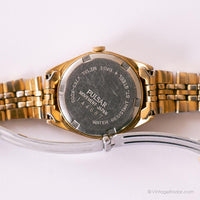 Tone d'or vintage Pulsar par Seiko Date montre | Dames Robe montre