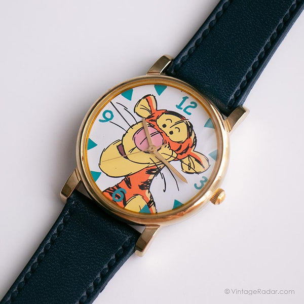 Tigger de tonos de oro vintage reloj | Disney Cosas memorables reloj