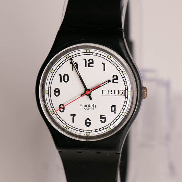 1993 Swatch Orologio coppia gb729 | Data del giorno minimalista vintage Swatch Guadare