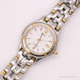Vintage dos tonos Seiko 7N82-0599 R1 reloj para ella | Cuarzo de Japón reloj