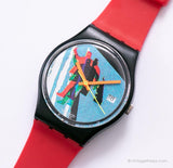 1989 Swatch Arrêt de taxi GB410 montre | Date des années 80 vintage Swatch Gant