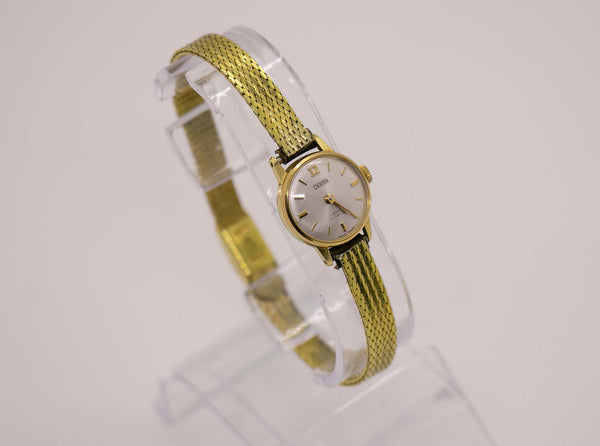 Suizo hecho Desotos 17 joyas Incabloc Oro reloj para mujeres 1970s