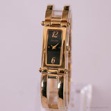 Dial negro vintage raro Bulova reloj | Vestido rectangular de las damas reloj