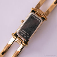 Seltenes Vintage -schwarzes Zifferblatt Bulova Uhr | Damen rechteckige Kleid Uhr