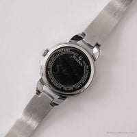 Sily-tone vintage Bulova Accutron montre | Cadran noir montre pour elle
