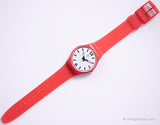 Jahrgang Swatch Gr162 Red Pass Uhr | Klassiker rot Swatch Gent Originale