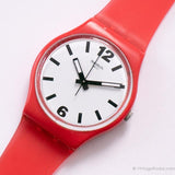 Antiguo Swatch GR162 Pase rojo reloj | Rojo clásico Swatch Caballeros originales