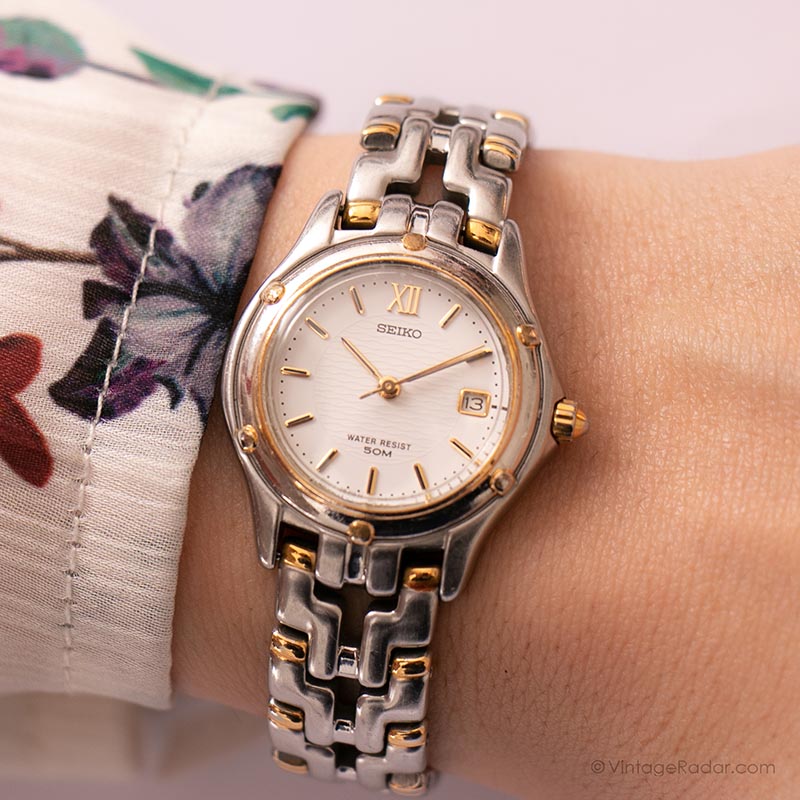 Vintage Two-tone Seiko 7N82-0599 R1 Watch for Her | Japan 