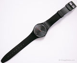 1986 Swatch GB109 Soto reloj | Black raro de los 80 vintage Swatch reloj Caballero