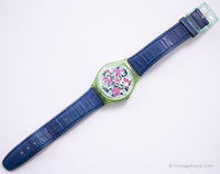 1992 Swatch GG115 Mazzolino montre | Cadran floral Swatch montre Ancien
