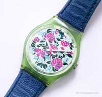1992 Swatch GG115 Mazzolino montre | Cadran floral Swatch montre Ancien