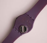 Púrpura y blanco GV122 Swatch reloj Vintage | Cuarzo suizo reloj