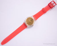 2002 Swatch GG387 Squaw Uhr | Seltenes Vintage -Gold -Zifferblatt Swatch Mann Uhr