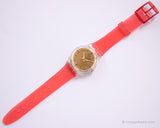 2002 Swatch GG387 Squaw Watch | Raro quadrante oro vintage Swatch Gent Watch