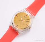 2002 Swatch GG387 Squaw reloj | Dial de oro vintage raro Swatch Caballero reloj