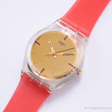 2002 Swatch GG387 Squaw Uhr | Seltenes Vintage -Gold -Zifferblatt Swatch Mann Uhr