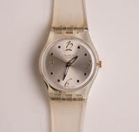 Swatch Lk294g encaje de cristal reloj | Dama blanca vintage Swatch reloj