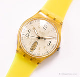 Raro 1998 Swatch Gk722 eredita reloj | Fecha de día Swatch reloj Antiguo