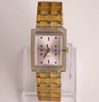 2001 Swatch Nightbird de terciopelo cuadrado Suav100 reloj Antiguo