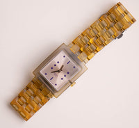 2001 Swatch Nightbird de terciopelo cuadrado Suav100 reloj Antiguo
