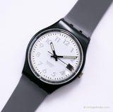 1991 Swatch GB413 FIJA reloj | Fecha negra vintage Swatch reloj Caballero