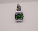 Fero Feldmann 17 Joyas suizo hecho Dial verde reloj para mujeres 1980