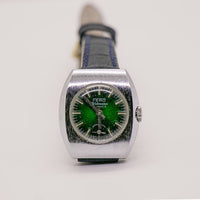 Fero Feldmann 17 Jewels Schweizer machte grüne Zifferblatt Uhr Für Frauen 1980er Jahre