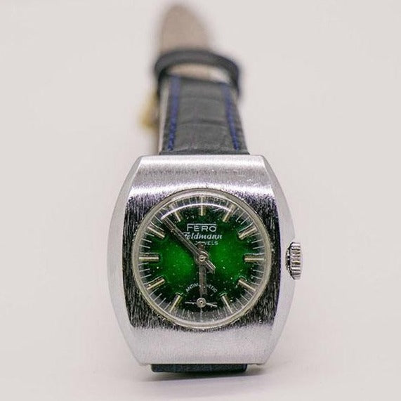 Fero Feldmann 17 Jewels Swiss Made Green Dial Watch for Women