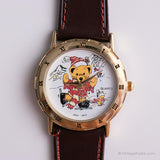 Navidad vintage reloj | Oso de peluche reloj