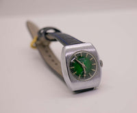 Fero Feldmann 17 Joyas suizo hecho Dial verde reloj para mujeres 1980