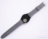 1991 Swatch GB413 Fixation montre | Date noire vintage Swatch montre Gant