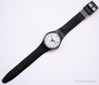 RARE Swatch GB725 CLASSIC FOUR Watch | Black Day Date Swatch Originals