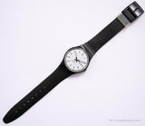 RARE Swatch GB725 CLASSIC FOUR Watch | Black Day Date Swatch Originals