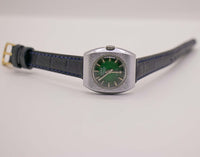 Fero Feldmann 17 Jewels Schweizer machte grüne Zifferblatt Uhr Für Frauen 1980er Jahre