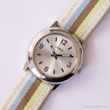 Tono plateado delgado vintage Lorus reloj | Correa colorida reloj para damas