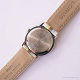 Vintage Slim Silver-Tone Lorus Uhr | Farbenfrohes Riemen Uhr für Damen