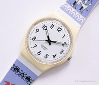 2009 Swatch Gw151o solo blanco suave reloj | Clásico blanco Swatch Caballero