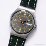 1988 Swatch GX701 Tiger Moth reloj | Fecha rara del día de los 80 Swatch Caballero