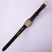Antiguo Orient Tono dorado reloj | Dial negro rectangular reloj para ella