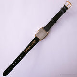 Vintage Orient Gold-tone Watch | Black Dial Rectangular Watch for Her