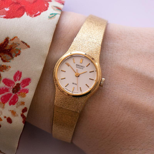 Vintage ▾ Seiko 8y21-0020 R0 orologio | Piccolo orologio da tono oro bianco