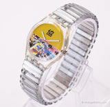 1996 Swatch Noticias de películas GK219 reloj | 90s colorido Swatch Caballero reloj