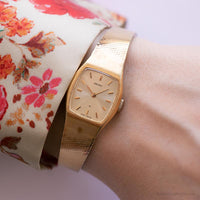 Pequeño tono de oro vintage Seiko reloj para ella | Seiko Mecánico reloj