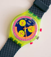 Rare 1991 Swatch Grand Prix SCJ101 montre avec une boîte et des papiers originaux